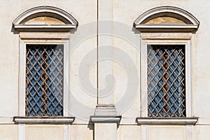 Grate of a window of an ancient Italian monastery.