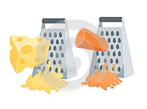 Grated carrots and cheese photo