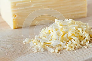 Grated cheese closeup