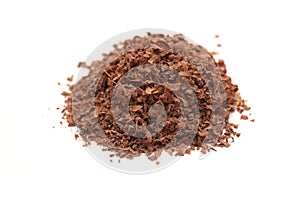 Grated chocolate heap