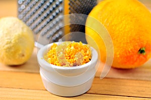 Grated citrus rind