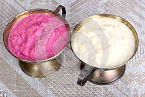 Grated horseradish white and pink
