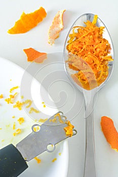 Grated orange zest for baking