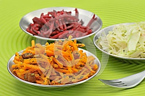 Grated salad trio