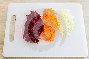 Grated vegetables