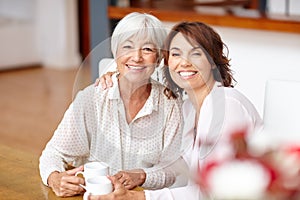 So grateful for all her wisdom. Shot of a woman spending time with her elderly mother.