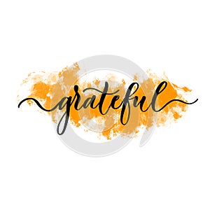 Grateful - hand drawn calligraphy inscription photo