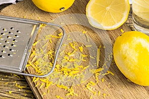 Grater peel and lemon zest