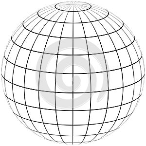 Graticule globe Meridian and parallel