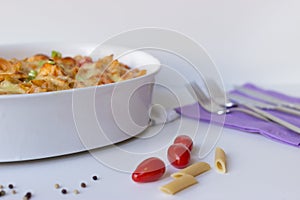 Gratin with pasta and cheese