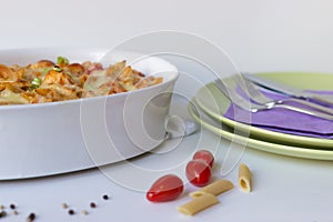 Gratin with pasta and cheese