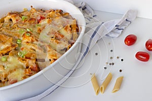 Gratin with pasta and cheese
