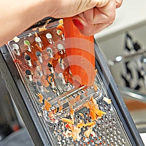 Grating a carrot