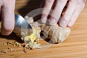 Grating ginger root photo