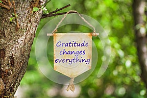 Gratitude changes everything on Paper Scroll photo