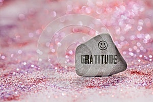 Gratitude engrave on stone