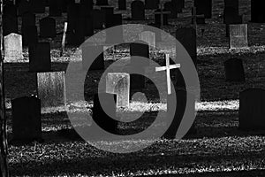 Tumbas sobre el cementerio 