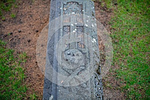 grave in the cemetery in the Bodbe temple