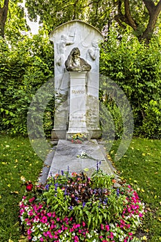 Grave of composer Johannes Brahms in Cemetery in Vienna