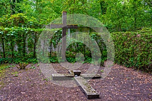 Grave at Dachau concentration camp in Germany