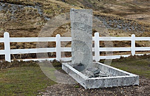 Grave of Ernest Shackleton in Grytviken, South Georgia