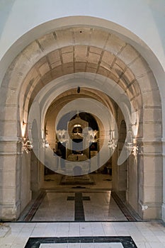 Grave inside mausoleum