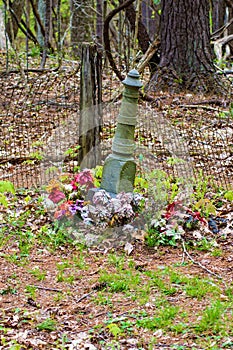 Grave Marker in an Old Forgotten Cemetery