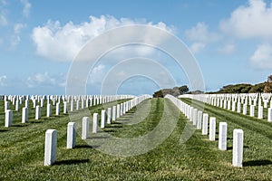 Grave Markers at Fort Rosecrans National Cemetery in San Diego photo