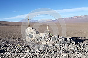 Grave near the old Caipe station in Salta Province in northwestern Argentina photo