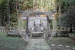 Grave in a park near a shintoist temple - Matsue - Japan photo