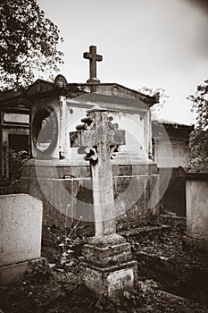 Grave in the Pere Lachaise Cemetery, Paris, France