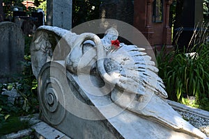 The grave of the Russian opera singer Leonid Sobinov at the Novodevichy Cemetery in Moscow.