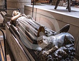 Sarcophagus of Richard the Lionheart at the Rouen Cathedral, France photo