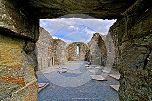 Grave site doorway in Glendalough photo