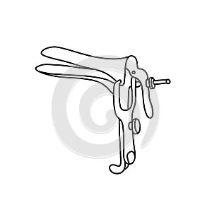 Grave speculum doodle icon, vector illustration photo