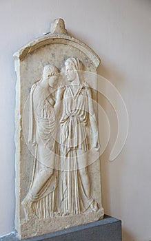 Grave stele of Kalliarista in the Archeological Museum in Rhodes