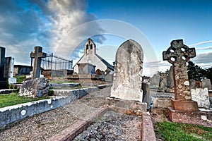 Grave yard at Kirk Malew Church in the Isle of Man