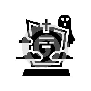 grave zombie evil glyph icon vector illustration