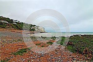 Gravel Beach at White Cliffs of Dover at St Margarets at Cliffe along Dover Straits