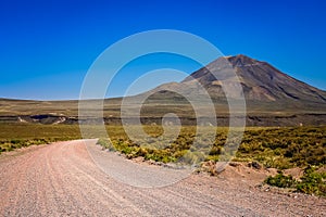 Gravel and corrugated road through Argentinia photo