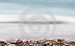 Gravel Depth Of Field and sea background