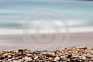 Gravel Depth Of Field and sea background