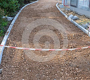 Gravel Footpath, Street Repair, Pits on Road, Walking Street Under Construction