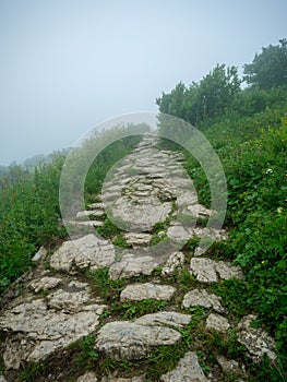 Gravel hiking trails in Tatra mountains in Slovakia