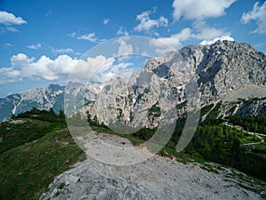 Gravel hiking trails in Tatra mountains in Slovakia