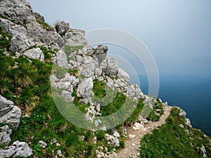 Gravel hiking trails in Tatra mountains in Slovakia