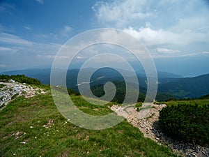 Gravel hiking trails in Tatra mountains in Slovakia