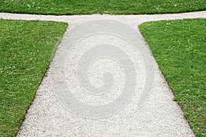 Gravel path junction