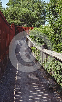 Gravel path at Mariaberget on Monteliusvagen to the looking point in Stockholm Sweden