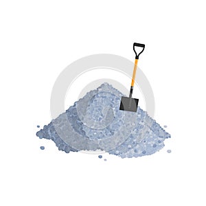 Gravel pile, concrete production vector icon